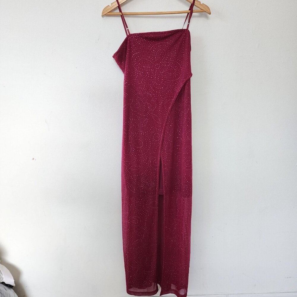 Y2K Next Up Pink Maxi Sparkle Dress Medium Sleeveless